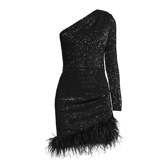 Lavish Alice: Feather-Trimmed Sequined Minidress (NWT) - Picture 13 of 17